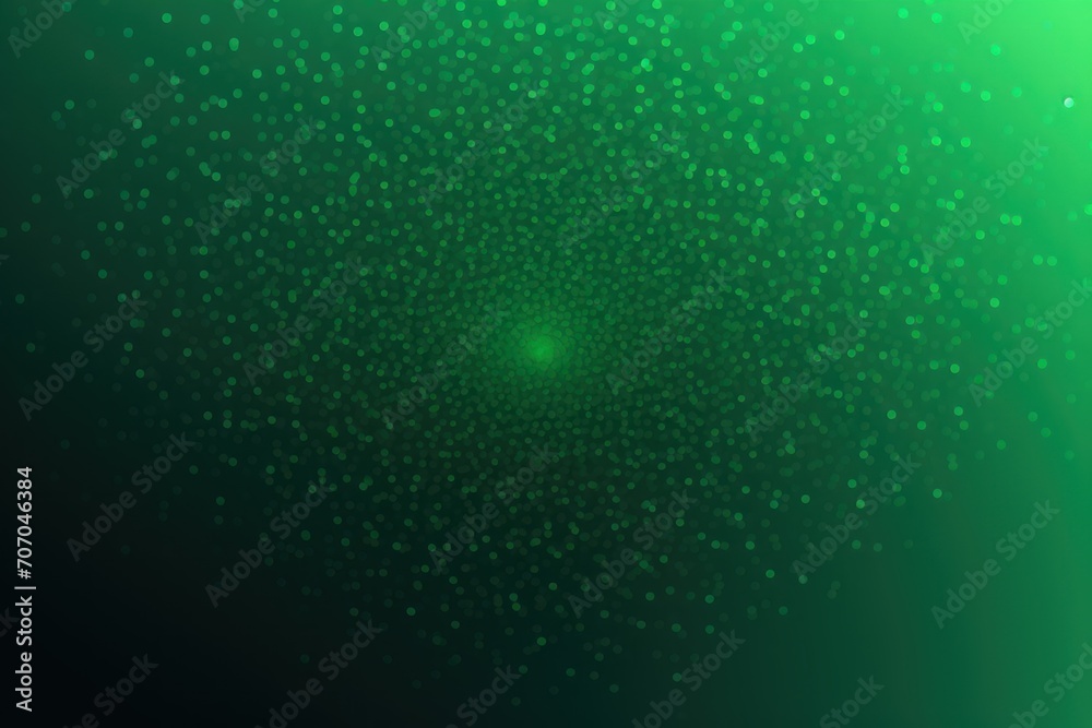 Green round gradient. Digital noise, grain texture