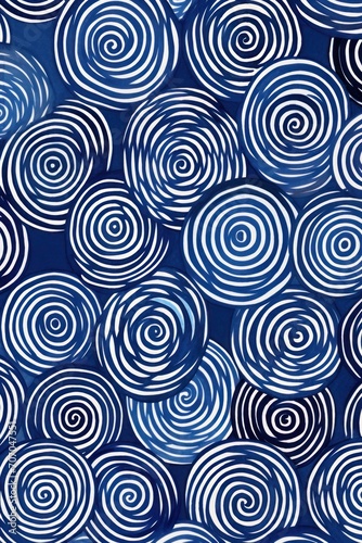 Indigo repeated circle pattern