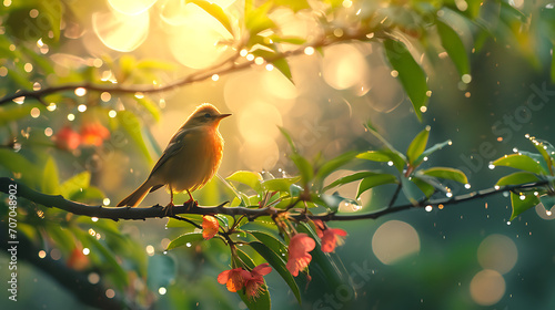 bird on a branch - Symphony of Nature: Harmony Collection with Breathtaking Scenes