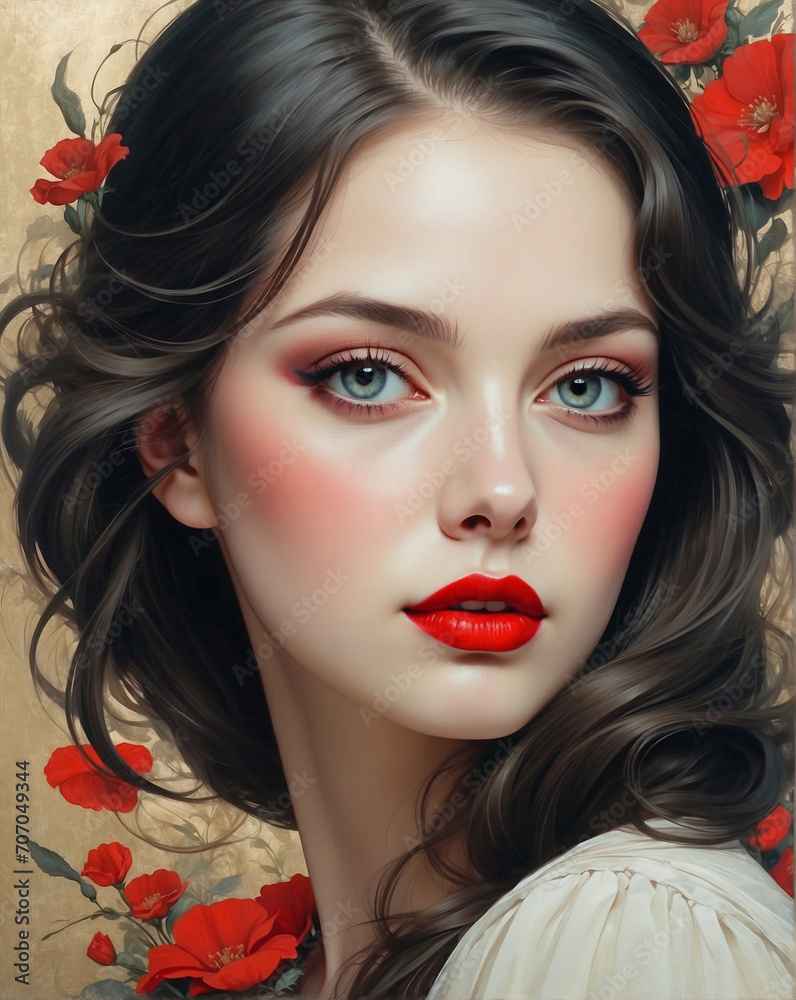 Fototapeta premium illustration young woman