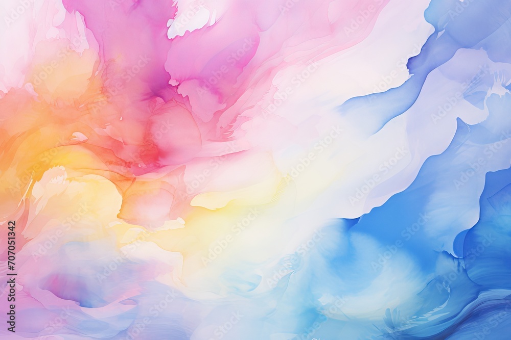 Transport your audience to a world of watercolor wonder with a background that showcases the dynamic interplay of colors, Generative AI
