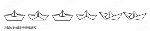 paper boat origami isolated vector for kids and childern