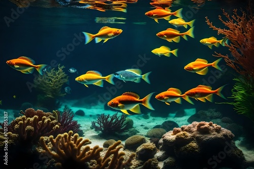 Create a short story about a curious child's first visit to an aquarium, where they encounter a magical underwater world filled with diverse fish species