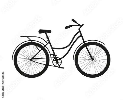 Bicycle silhouette - vector illustration. Bicycle black icon. Cycle silhouette sign on white background. 