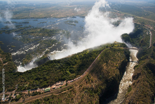 Victoria falls. Waterfalls located on the border between Zimbabwe and Zambia.
 photo