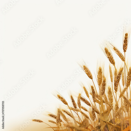 Transparent wheat field A border of golden crops isolated on a clear background, representing the harvest, agriculture, and the beauty of rural scenes. ai generative