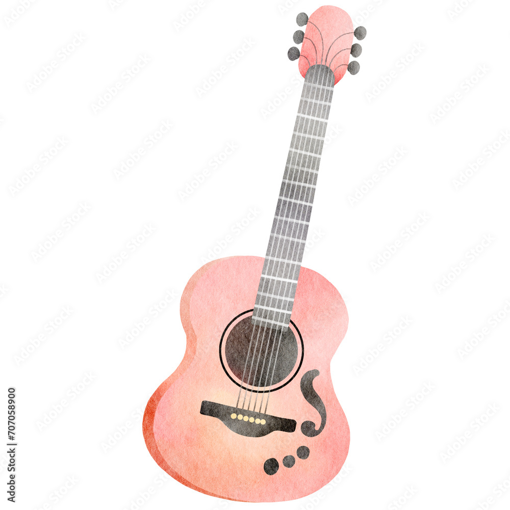Watercolor classical guitar