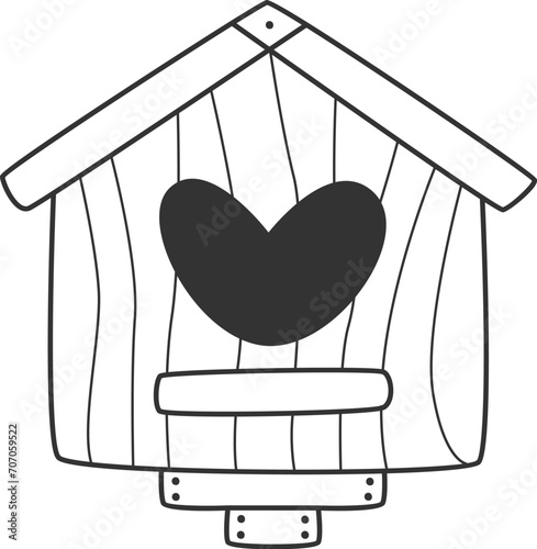 Wooden Birdhouse Outline