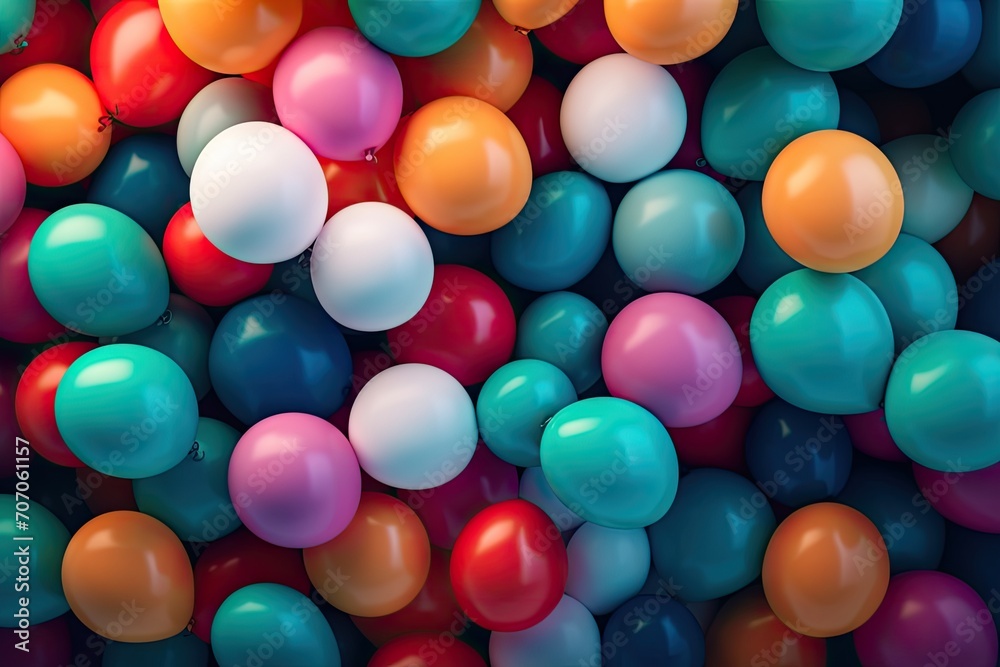 Colorful plastic balls in a ball pit, creating a vibrant background texture.