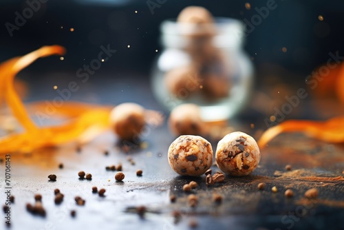 energy balls in half with visible date texture