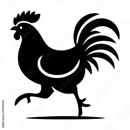 minimal running chicken vector silhouette