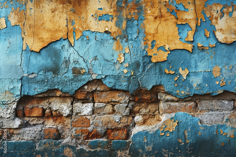 Rustic charm of an old wall background, featuring worn surfaces and weathered details that evoke a sense of vintage, Generative AI