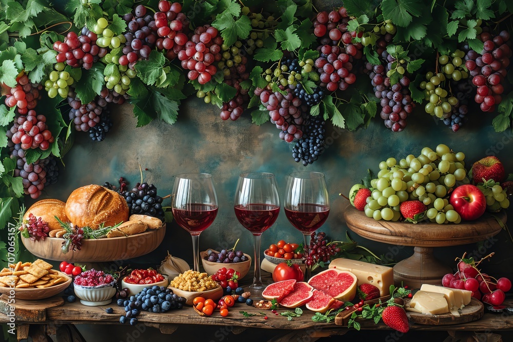 wine and fruit
