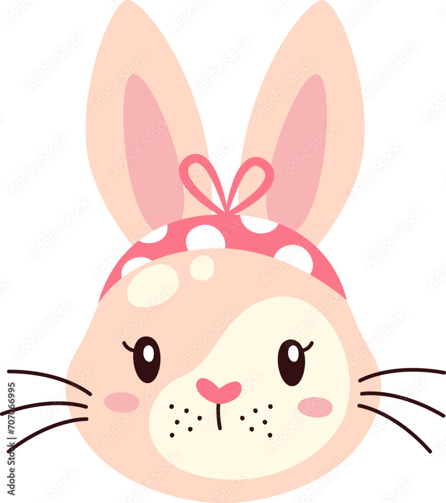 Fototapeta premium Rabbit Face With Headband