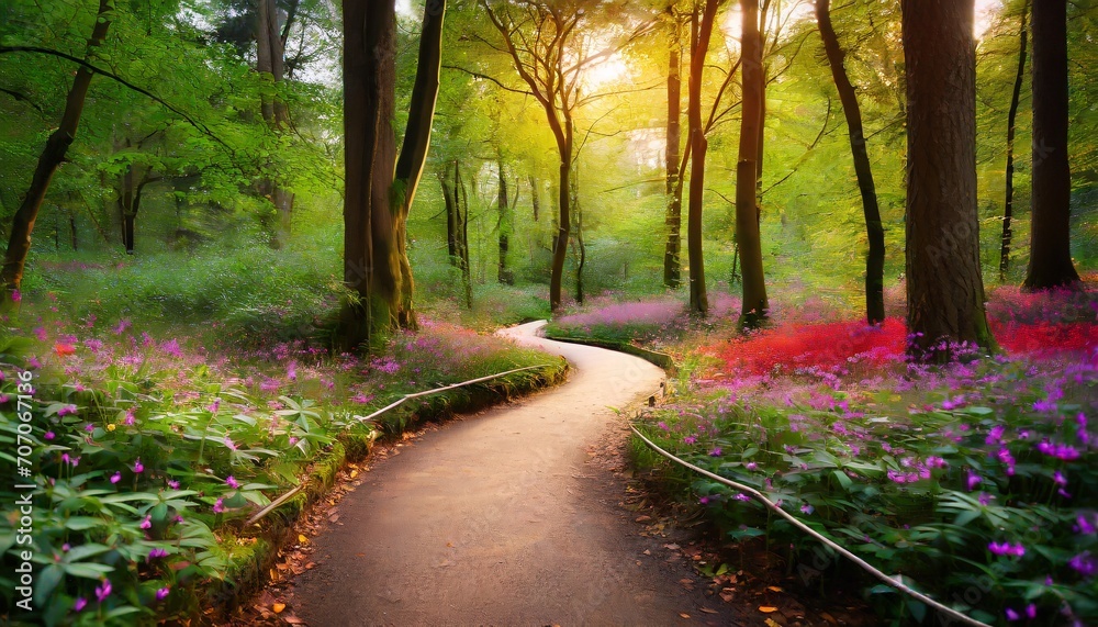 Obraz premium footpath in the woods