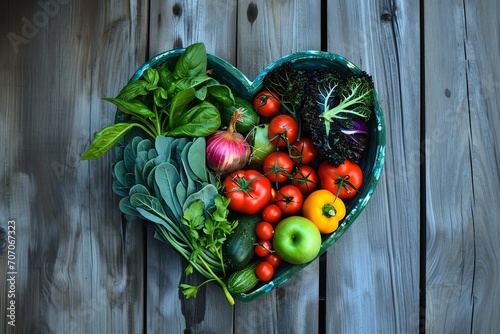 Heart Bowl with vegetables
