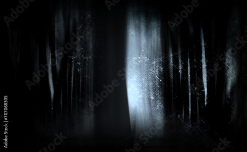 Night in the Forest, Scary Horror Landscape, Grunge background © wilqku