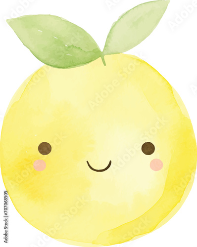 cute lime watercolor vector illustration