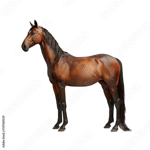 Brown horse on isolated