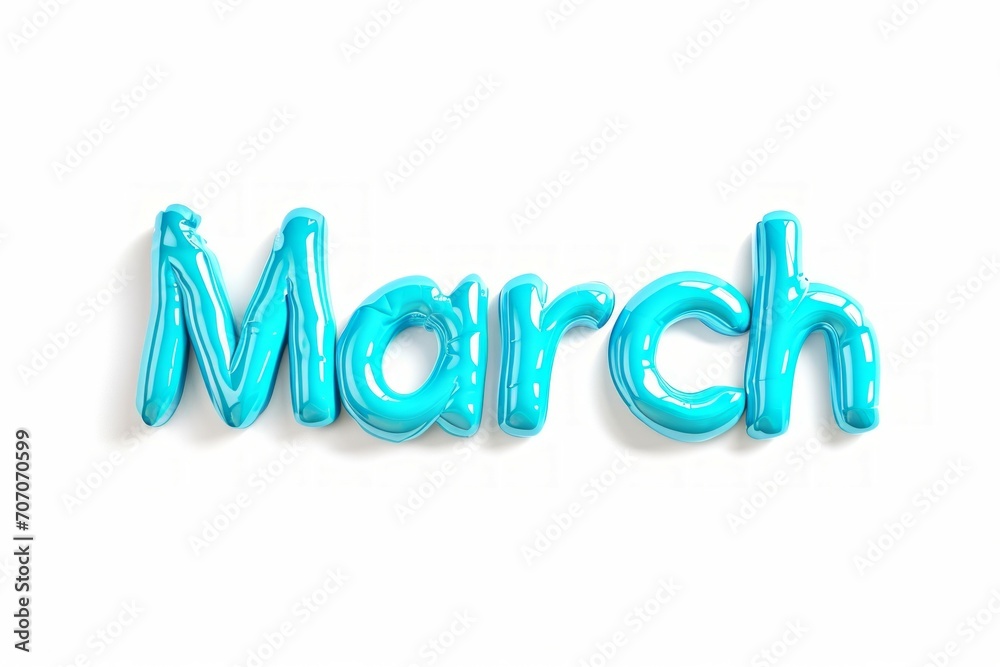 March 3D Text Shape on white background March 3D Text Shape on white background