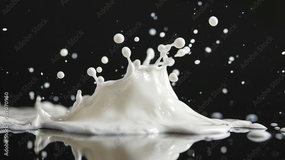 milk or white liquid splash isolated on black background milk or white liquid splash isolated on black background