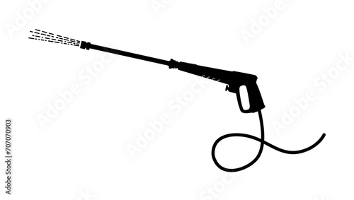Electric Pressure Washer , black isolated silhouette