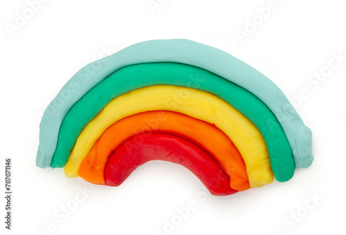 Isolated playdough rainbow