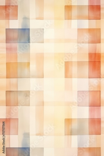 Ivory vintage checkered watercolor background. 