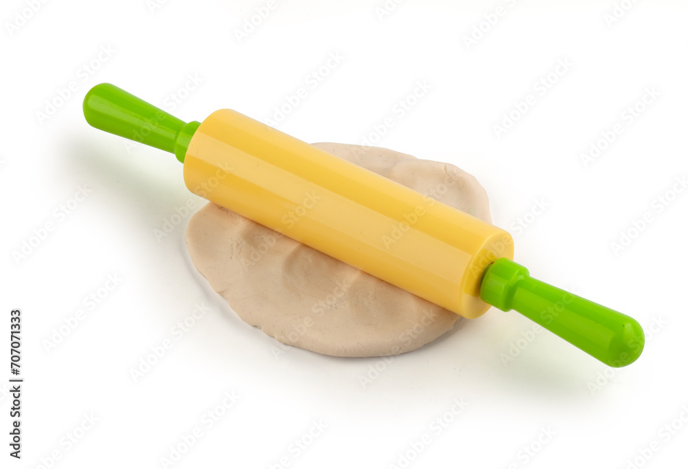 Obraz na plátně Rolling pin on the playdough