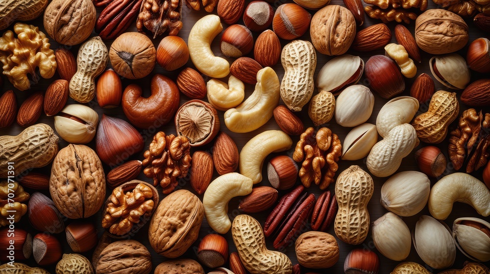 Natural background made from different kinds of nuts. Natural background made from different kinds of nuts.