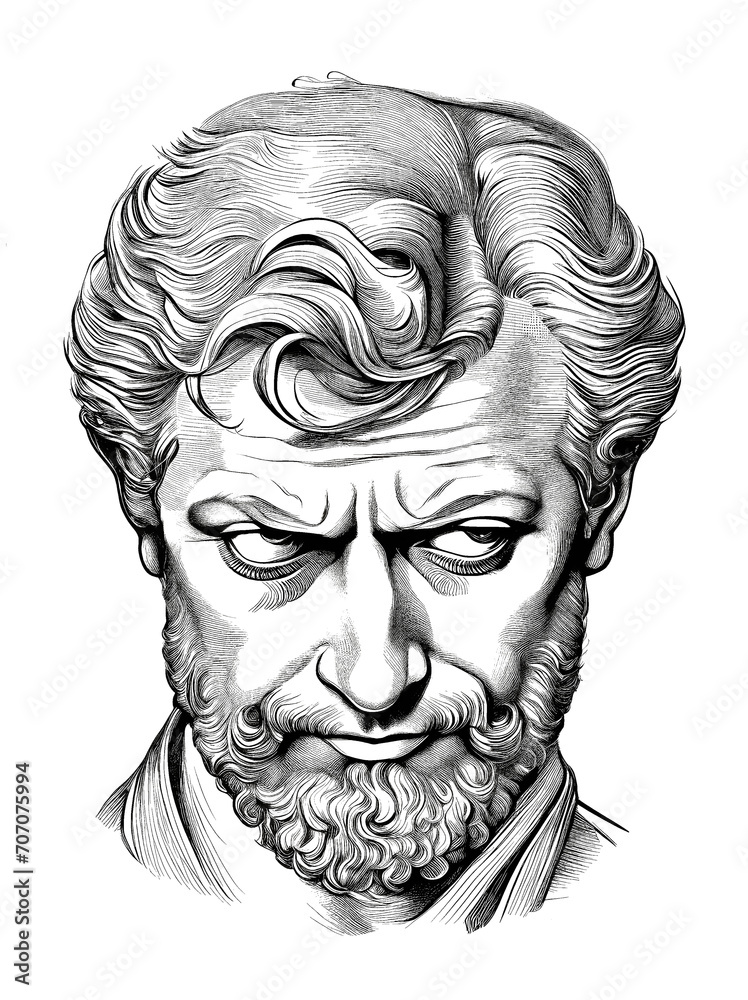 Portrait of Michelangelo, generative AI	
