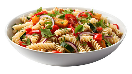pasta salad png, refreshing dish, fusilli pasta, colorful vegetables, Italian dressing, pasta salad clipart, delicious side, transparent background, culinary illustration, summer favorite






