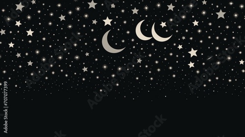 Beautiful night sky star and moon wallpaper image Ai generated art