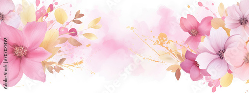 abstract with watercolor flower background © Toey Meaong