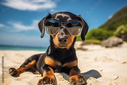 dog on the beach © lc design
