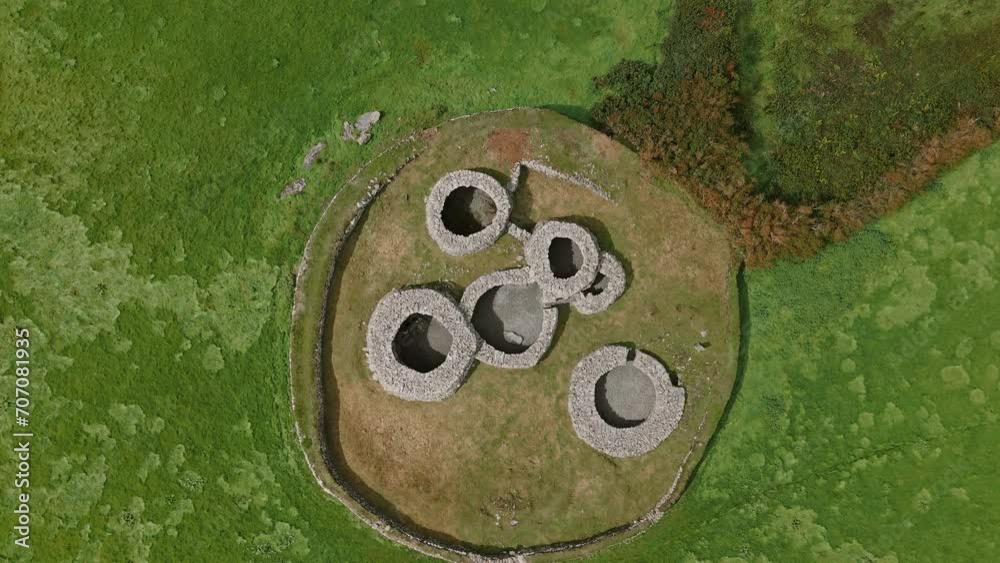Cathar Deargain ring forts Ireland aerial view Cathar Deargain ring forts Ireland aerial view
