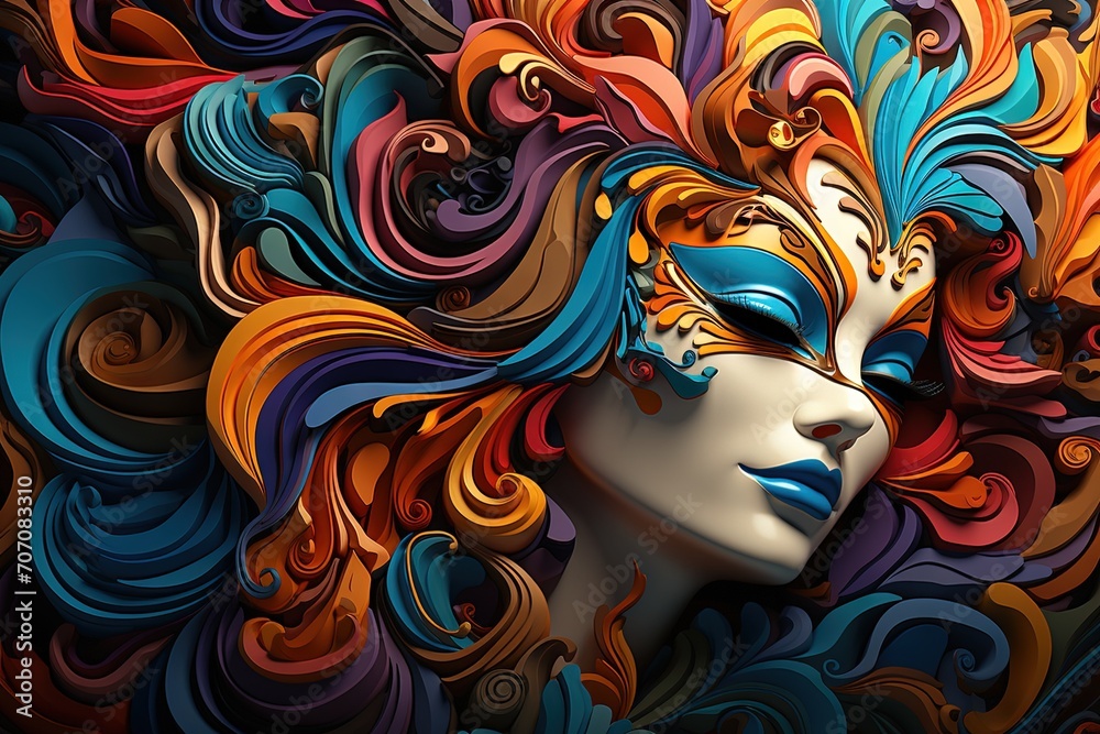 A colorful carnival mask background