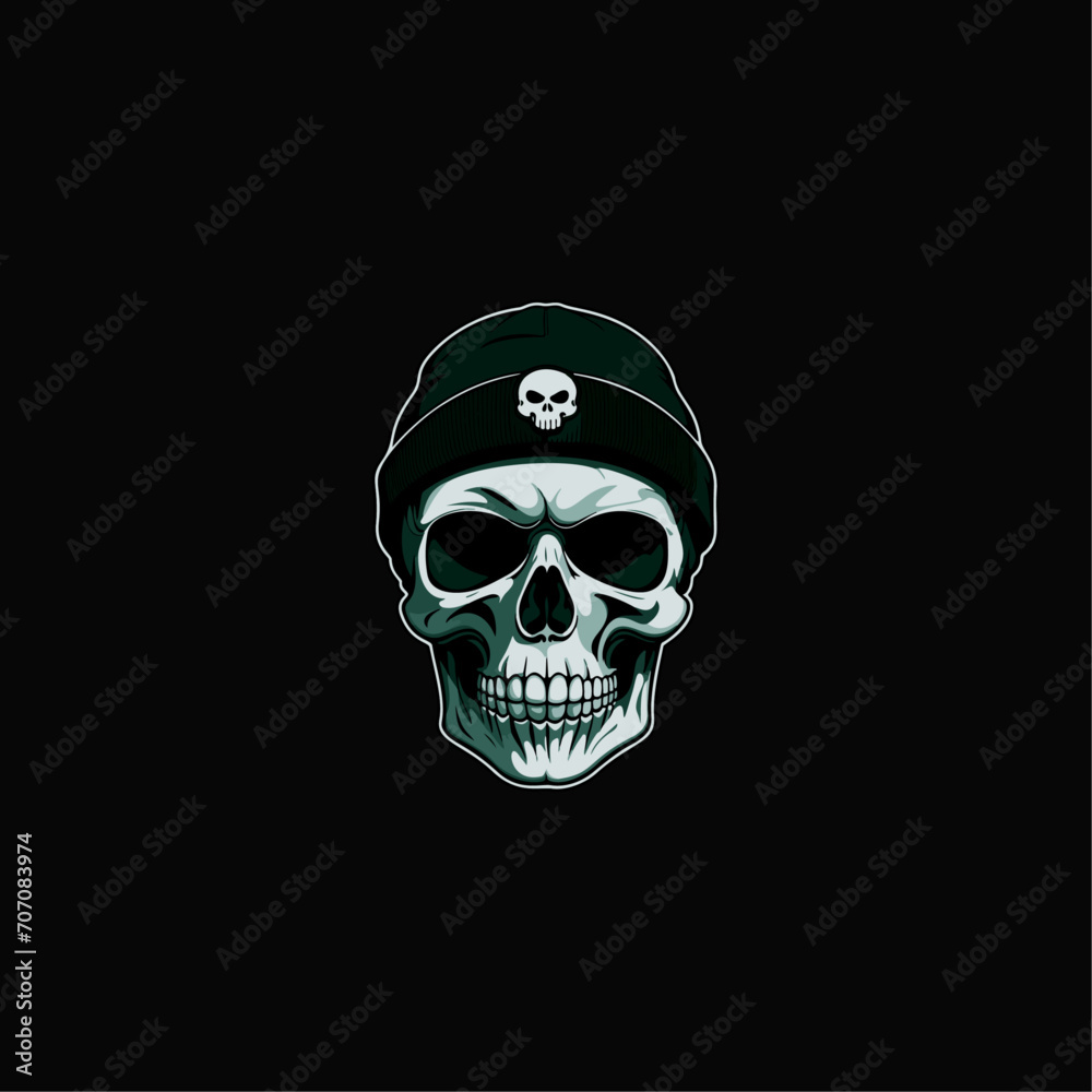 skull with beanie skull with beanie
