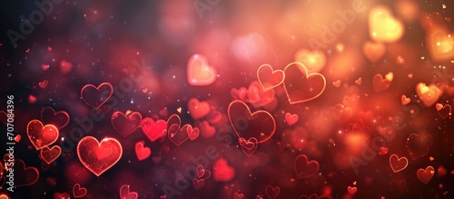 romantic red heart shape valentine background. photo