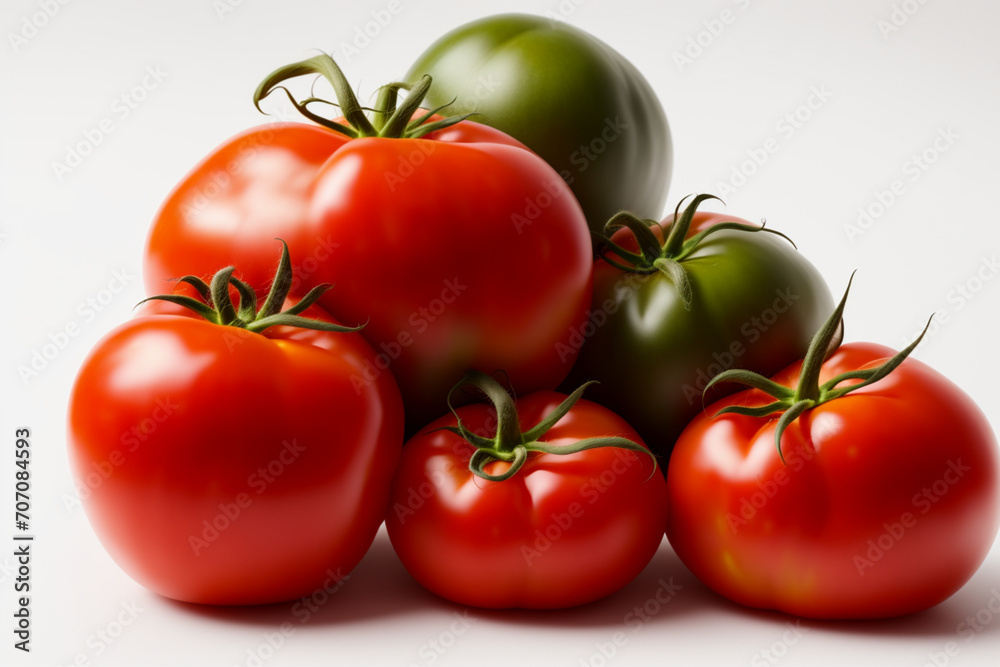 Tomatoes on a Blank Canvas. generative AI. Tomatoes on a Blank Canvas. generative AI.