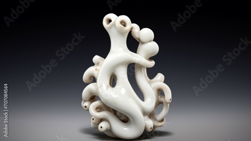 Cute octopus albino white background creator with image Ai generated art