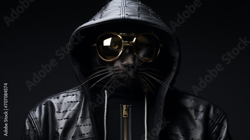 Cyberpunk cat futuristic style cyber illustration picture Ai generated art