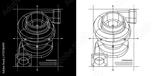 Car Turbocharger Sketch