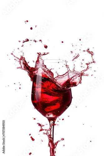 red wine isolated on white photo