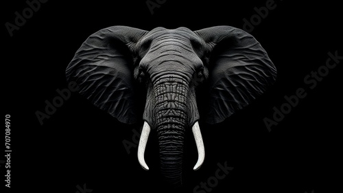 Draw silhouette elephants head only using image Ai generated art