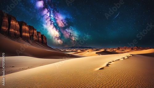 Desert Night Sky: A Vector Art of Scenic Beauty