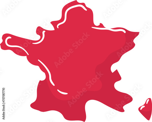 Red ink blot vector illustration. Abstract splash or bloodstain shape, grunge texture element.