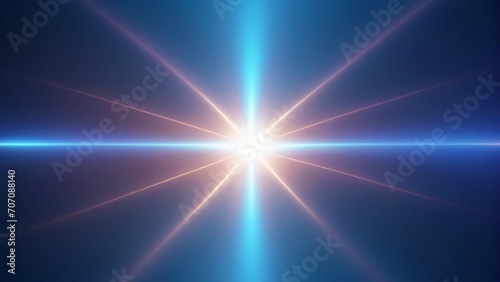 Lens flare blurred glow blue abstract background