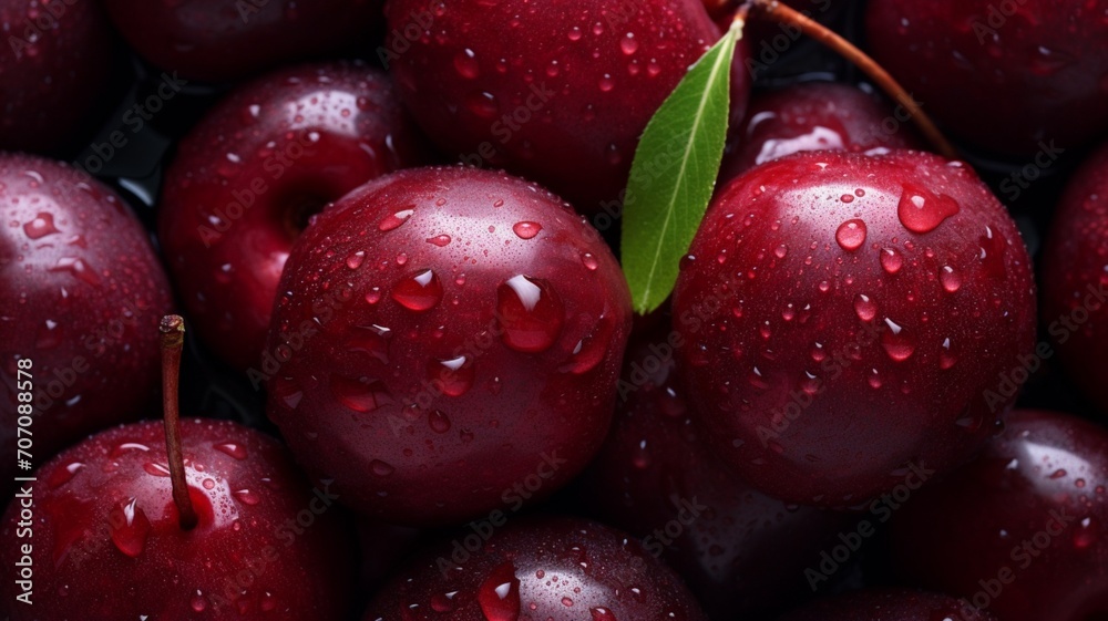 Fruit red plum aloo bukhara image Ai generated art