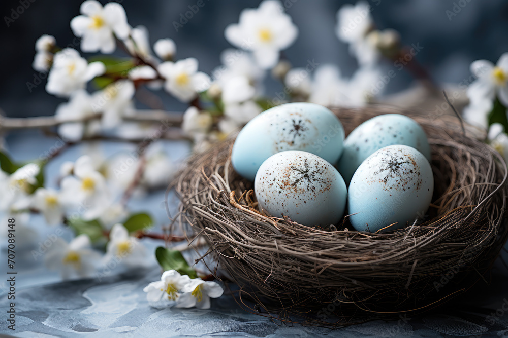 easter eggs in nest easter eggs in nest